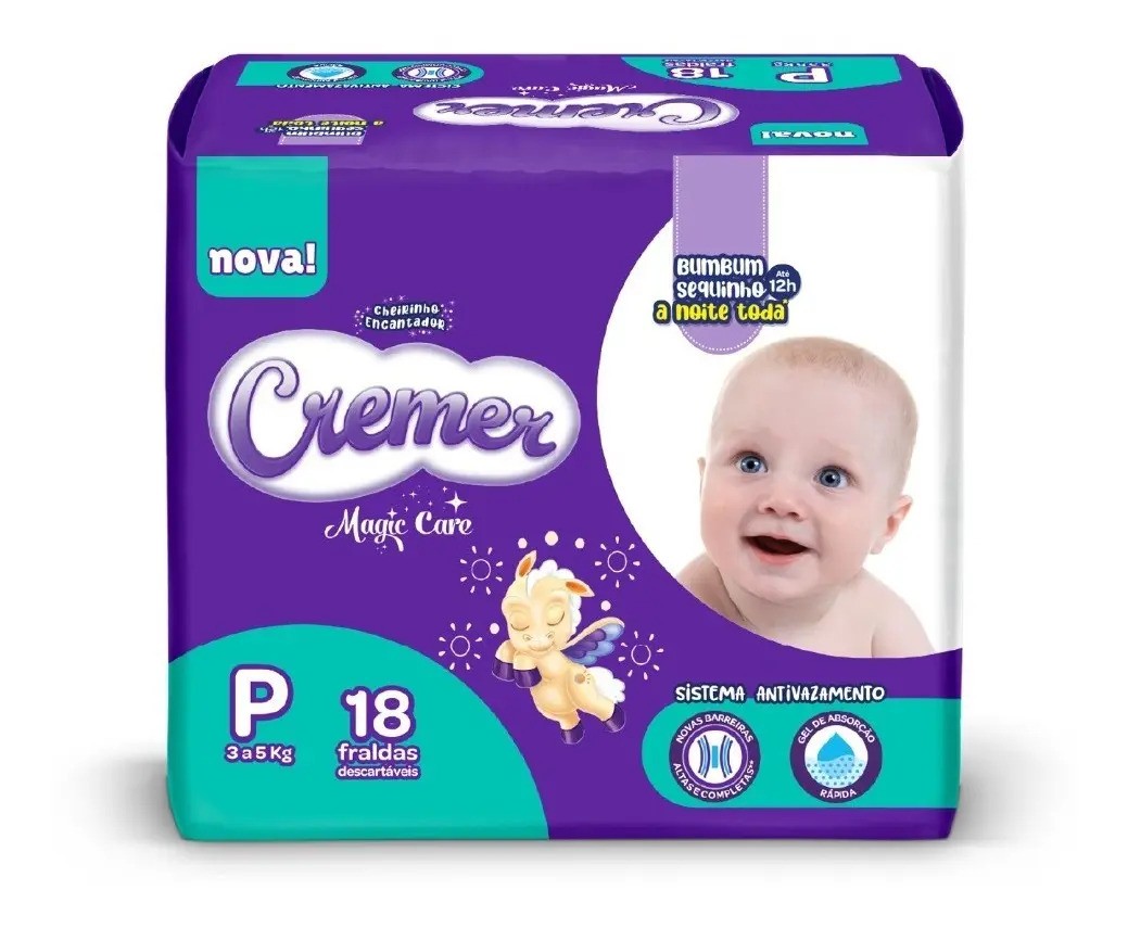 Fraldas Cremer Magic Care P 18 unidades