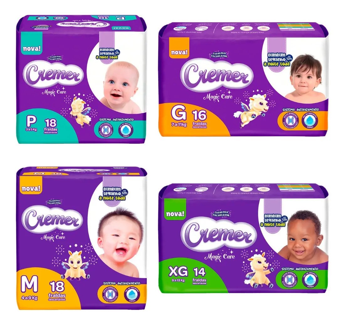 Fraldas Cremer Magic Care P 18 unidades