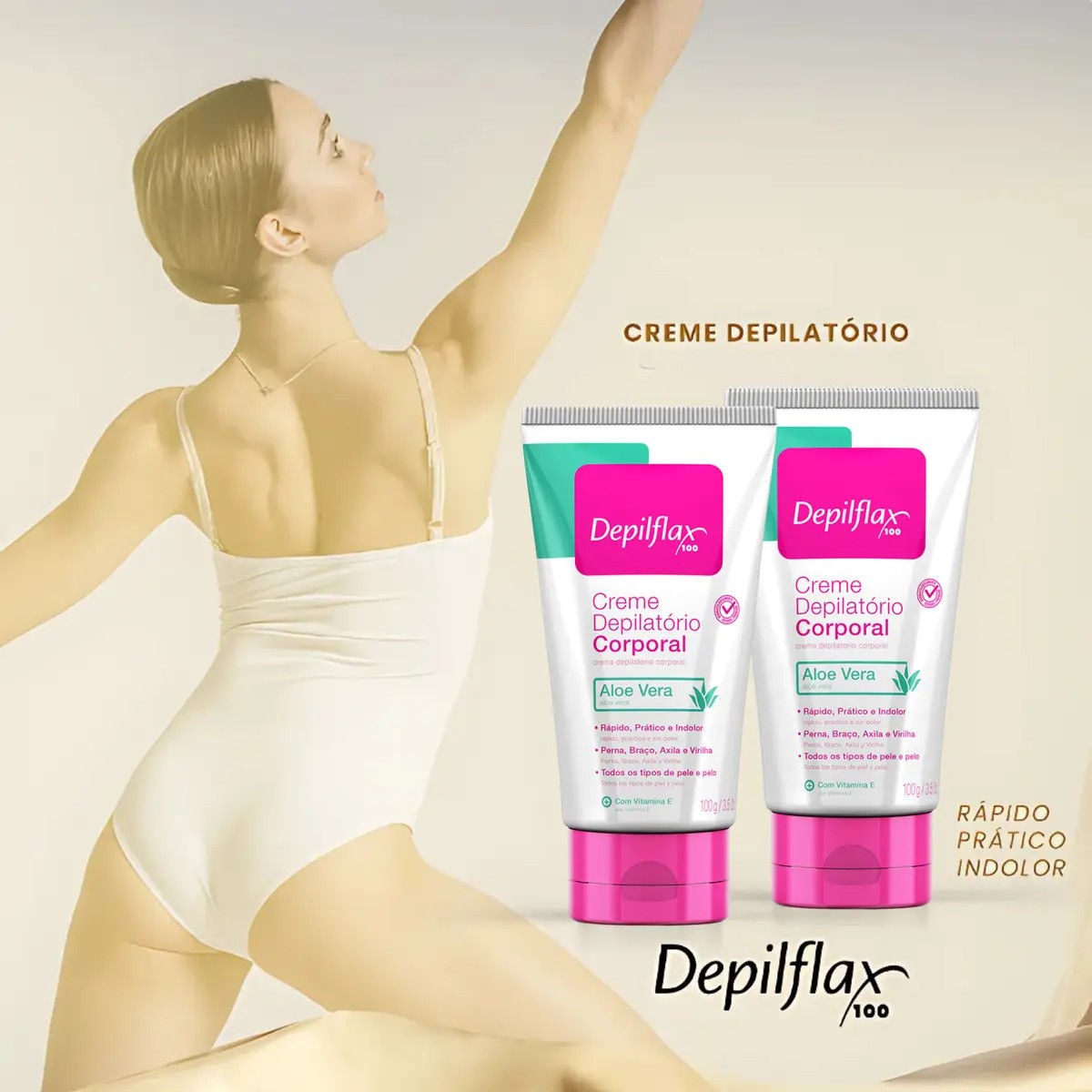 Creme Depilatório Corporal Suave para Pernas, Axilas e Virilhas