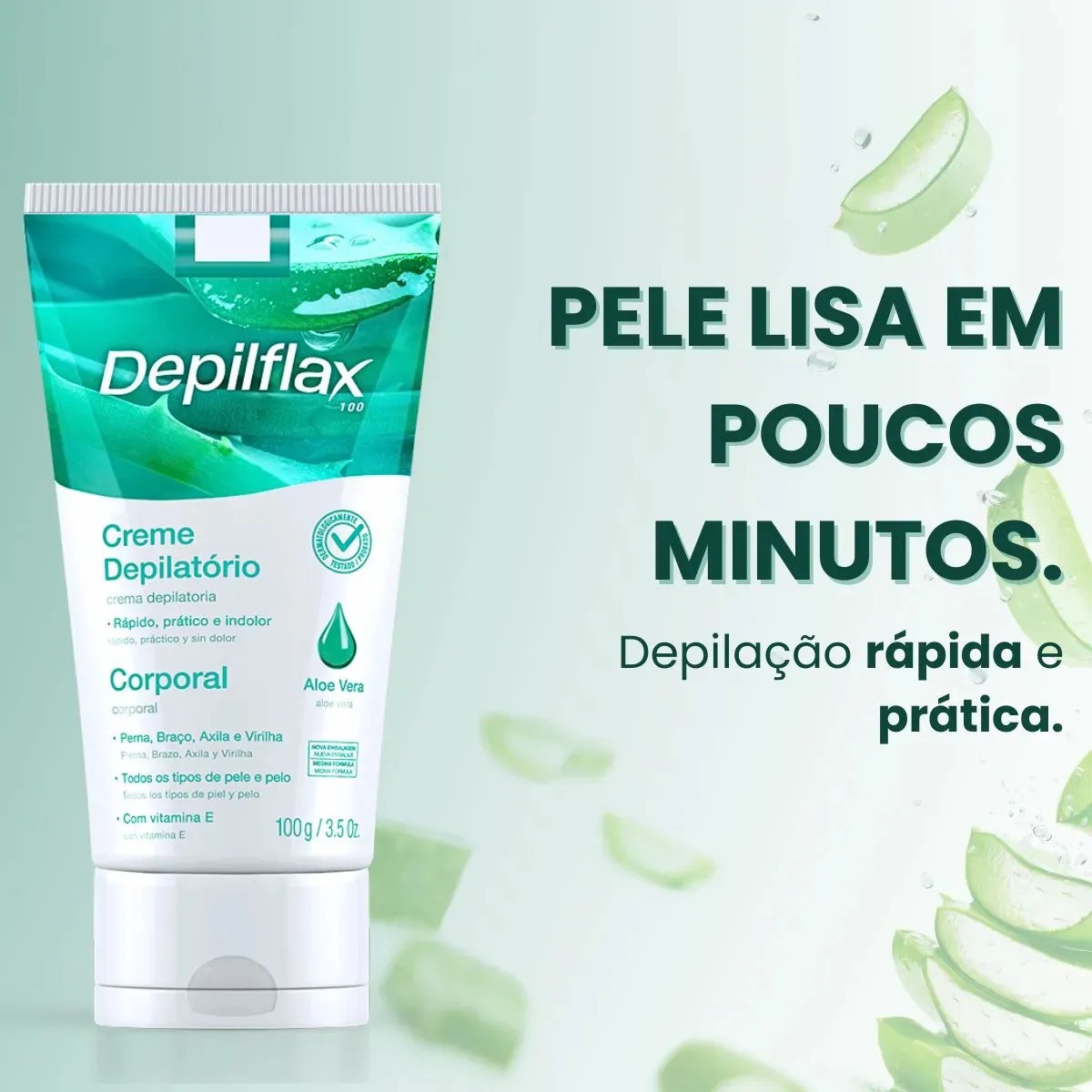 Creme Depilatório Corporal Suave para Pernas, Axilas e Virilhas