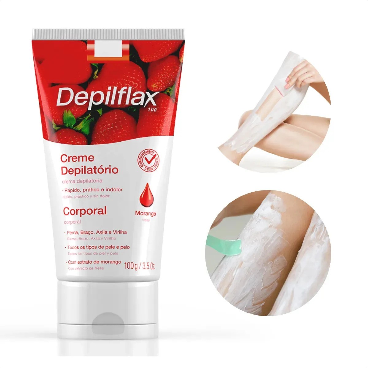 Creme Depilatório Corporal Morango - Depilflax 100 g