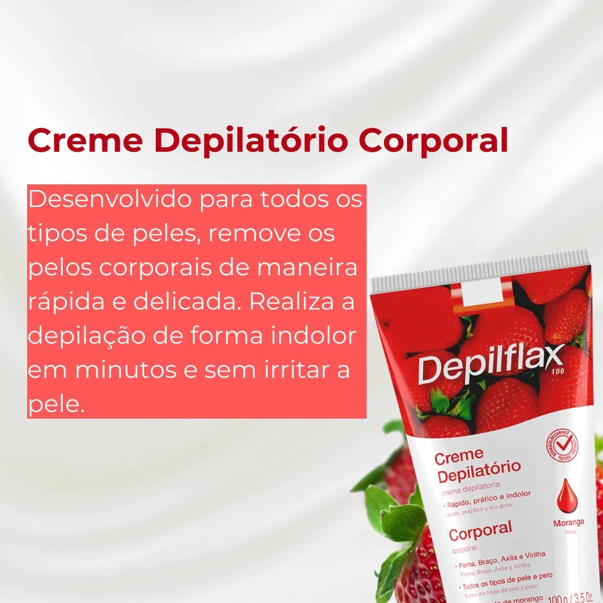 Creme Depilatório Corporal Morango - Depilflax 100 g