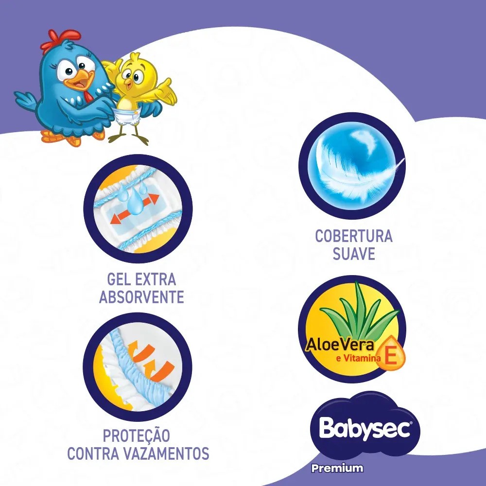 Fralda Galinha Pintadinha Premium Superflex Babysec Tamanho M