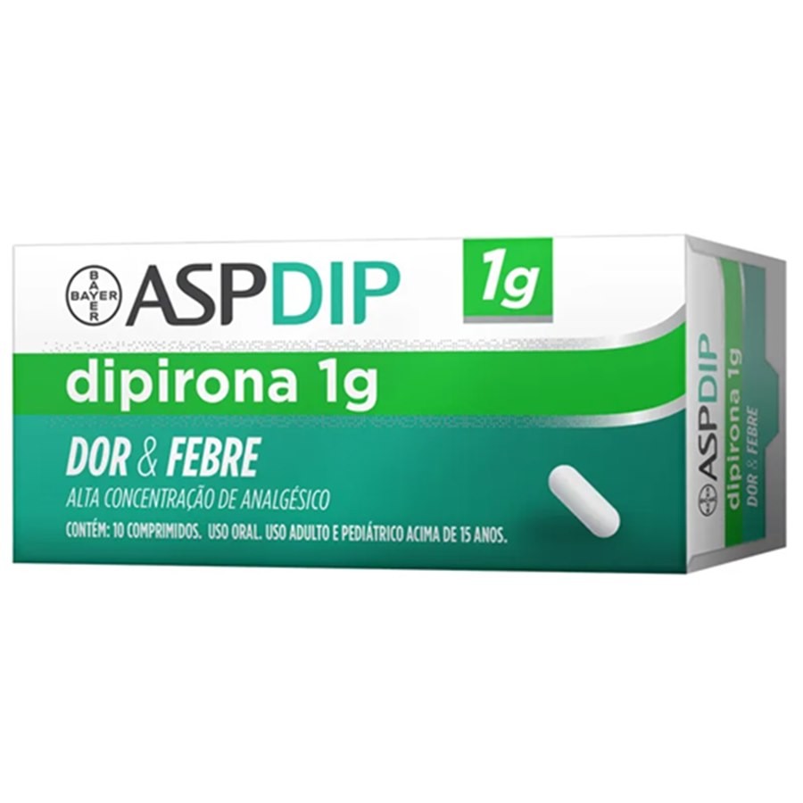 Aspdip Dipirona Monoidratada 1g 10 Comprimidos Bayer
