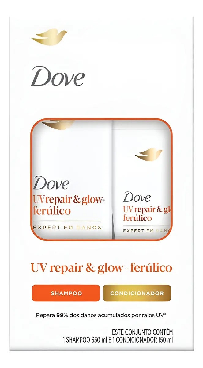 Kit Shampoo e Condicionador Dove UV Repair & Glow + Ferúlico