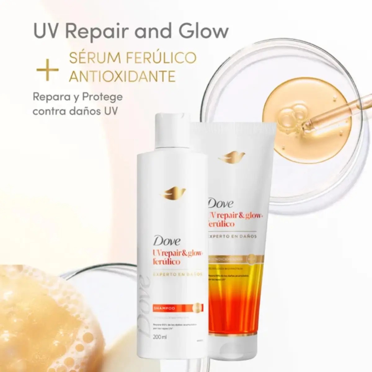 Kit Shampoo e Condicionador Dove UV Repair & Glow + Ferúlico