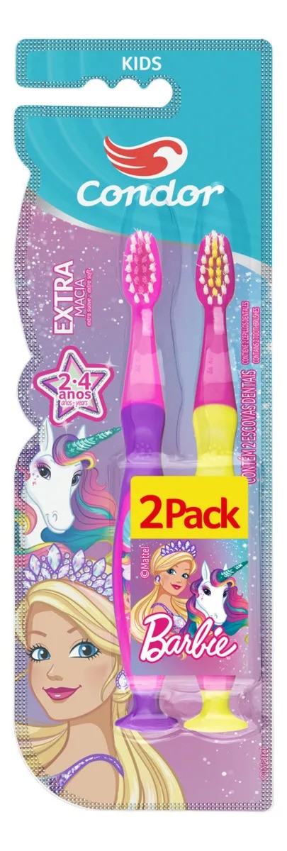 Escova Dental Kids Barbie 2-4 Anos Condor