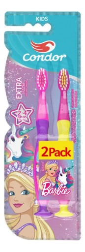 Escova Dental Kids Barbie 2-4 Anos Condor
