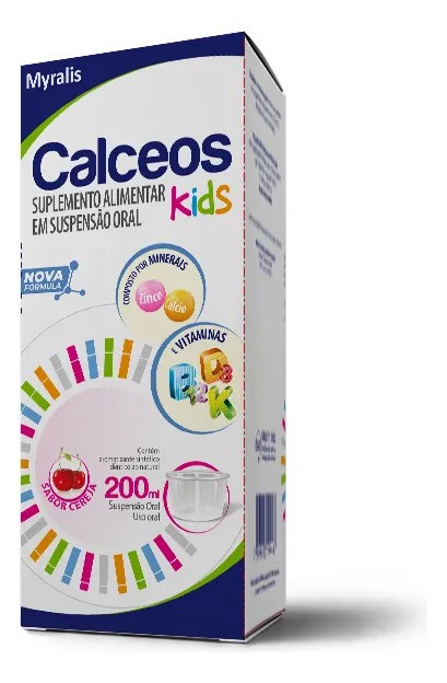 Suplemento Nutricional Infantil Calceos Kids Cálcio Zinco Vitaminas 200ml