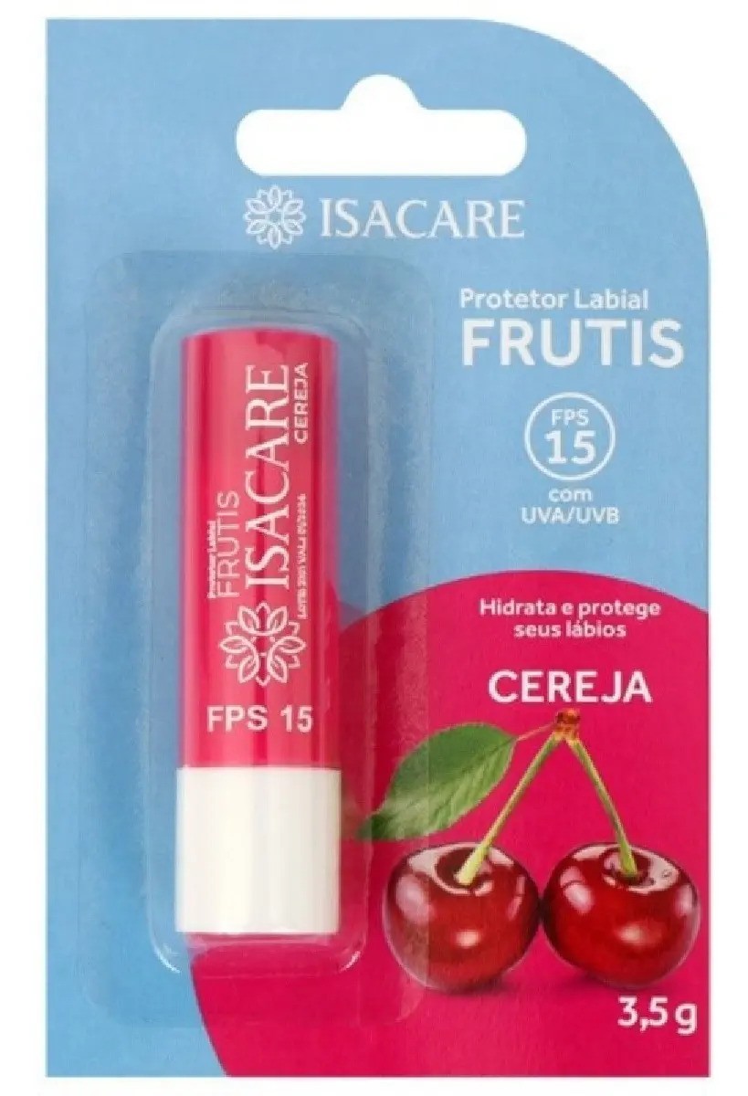 Protetor Labial Cereja FPS 15 Isacare 3,5g
