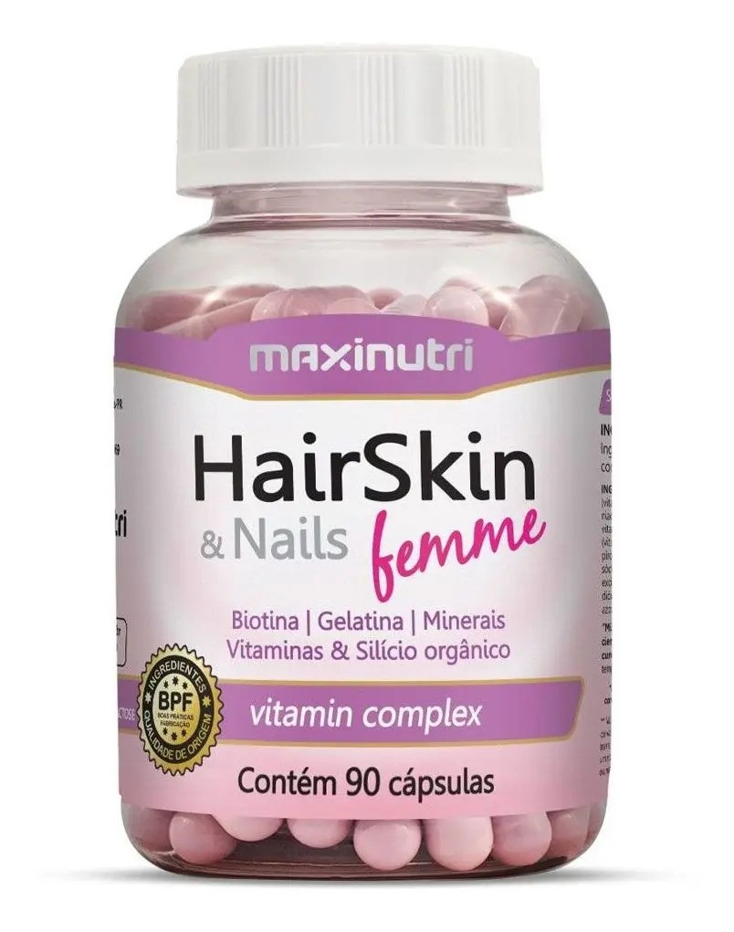 Hair Skin & Nails Femme Biotina 90 Cápsulas Maxinutri
