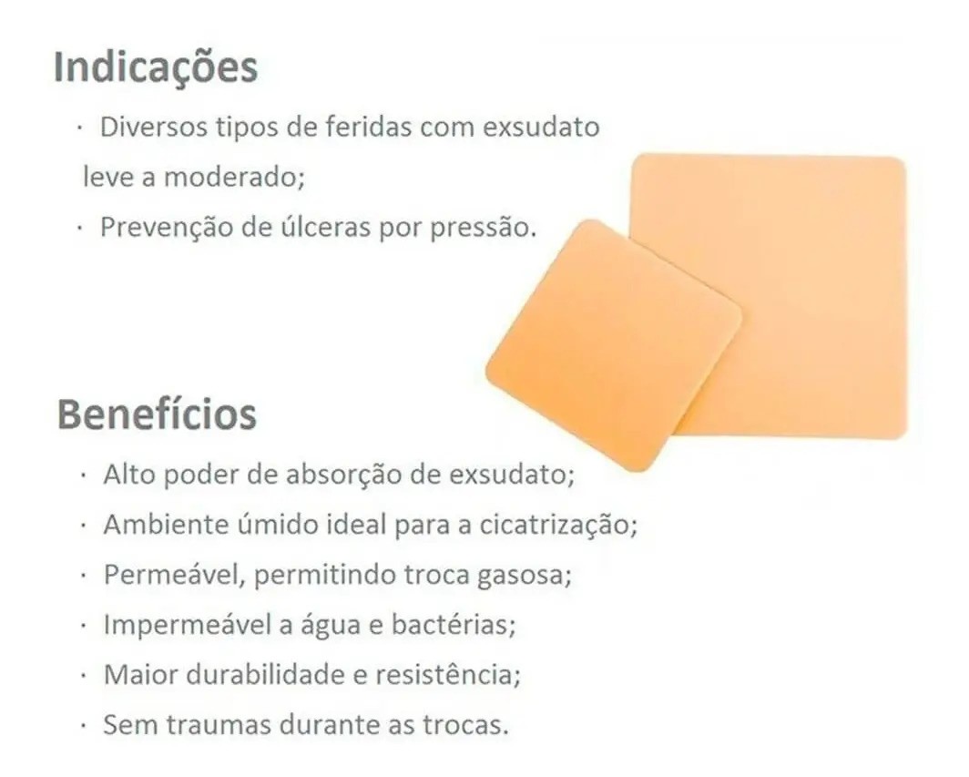 Curativo hidrocoloide Casex Regular 10 x 10 cm - Caixa com 5 Unidades