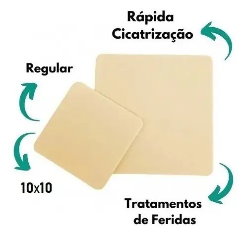 Curativo hidrocoloide Casex Regular 10 x 10 cm - Caixa com 5 Unidades