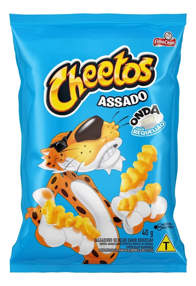 Salgadinho de Milho Elma Chips Onda Requeijão Pacote 40g