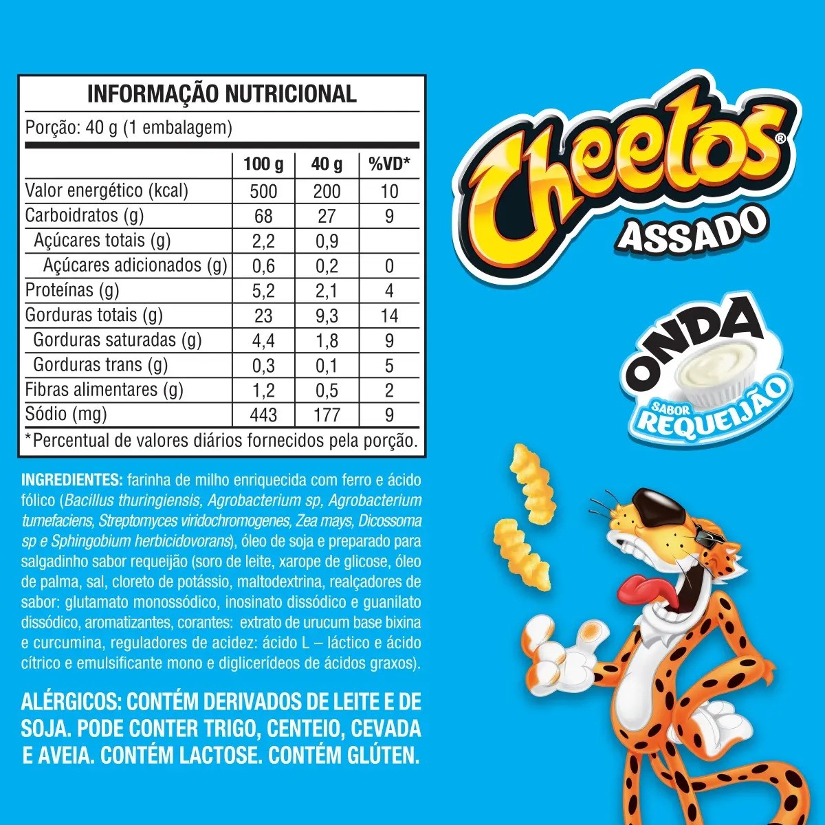 Salgadinho de Milho Elma Chips Onda Requeijão Pacote 40g