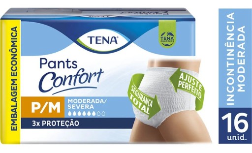 Roupa Íntima Pants Confort P/M Com 16 Unidades Tena