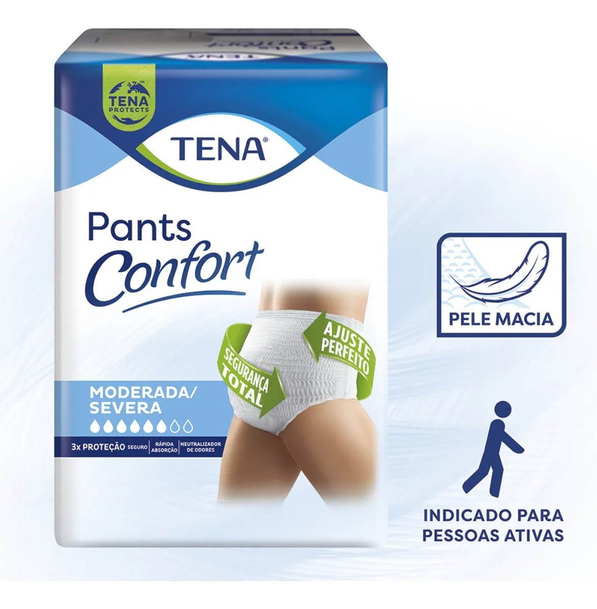 Roupa Íntima Pants Confort P/M Com 16 Unidades Tena