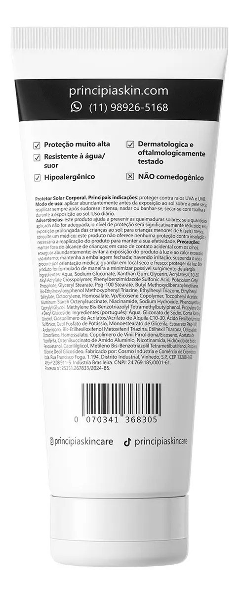 Principia Protetor Solar Corporal PS-03 FPS 99 - 200 mL