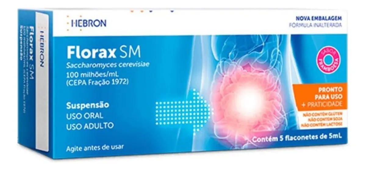 Florax SM Adulto Suspensão Oral Sabor Uva 5 mL 5 Flaconetes