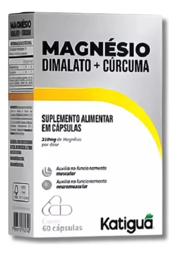 Magnésio Dimalato e Cúrcuma 60 Cápsulas - Katiguá