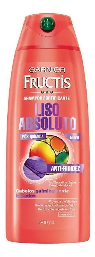 Shampoo Garnier Fructis Liso Absoluto Pós Química 200ml