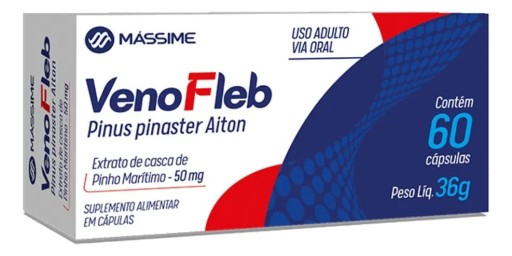 Venofleb Pinus Pinaster 50mg 60cps - Massime Sabor Sem Sabor