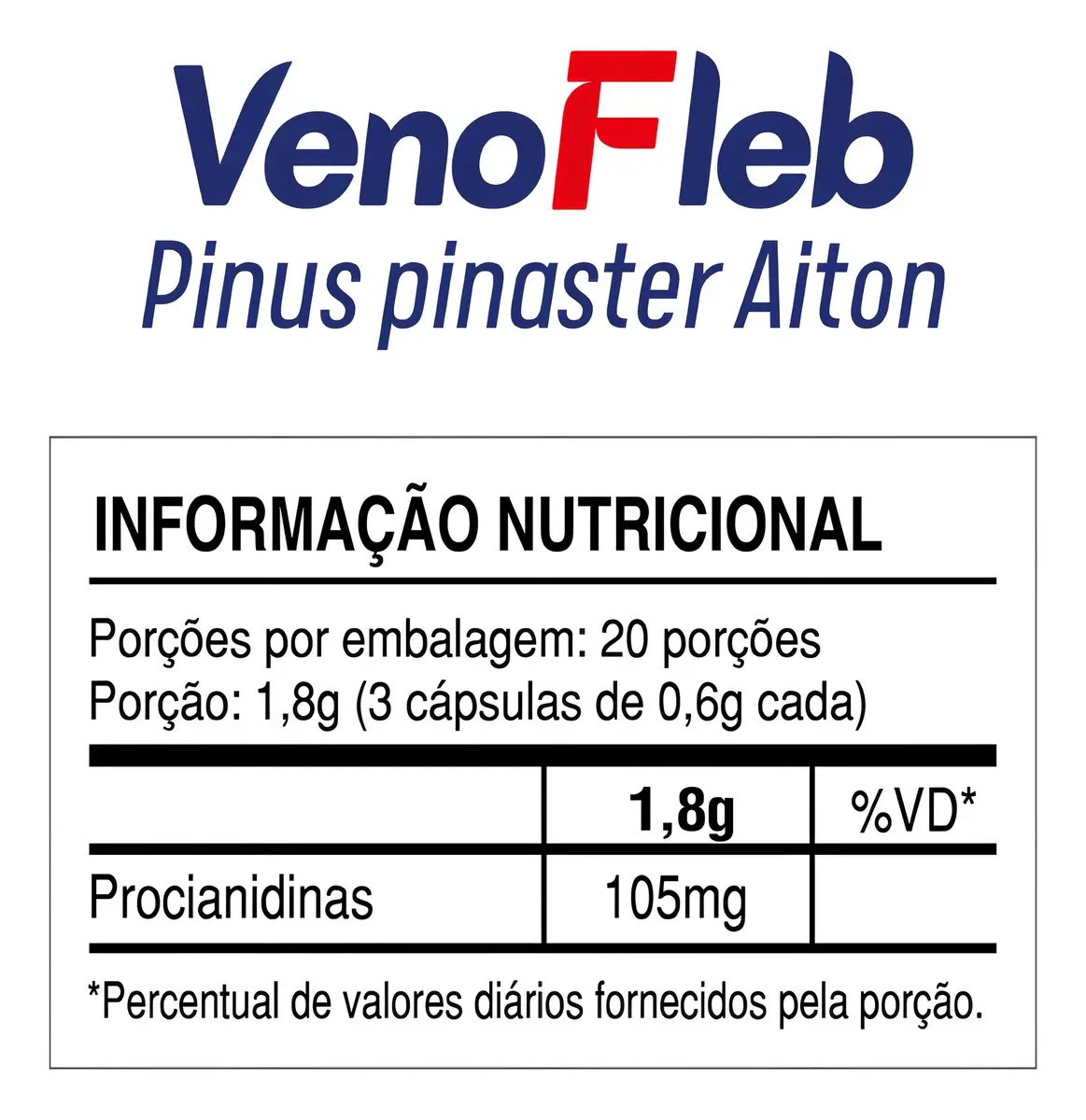 Venofleb Pinus Pinaster 50mg 60cps - Massime Sabor Sem Sabor