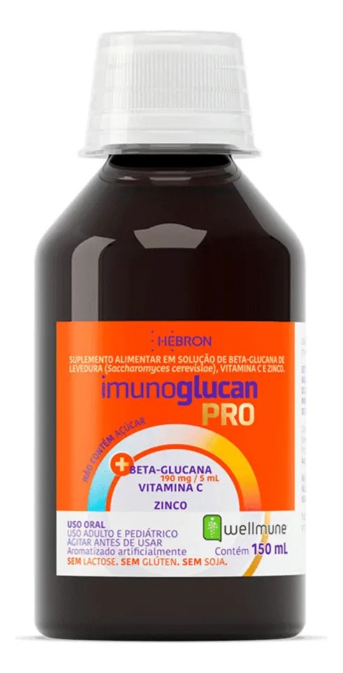 Imunoglucan Pro 150ml - Suplemento Alimentar C+zinco Sabor Sem Sabor