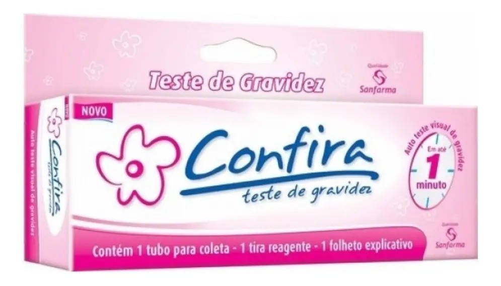 Teste de Gravidez Confira Tira Autoteste - Resultado em 1 Minuto
