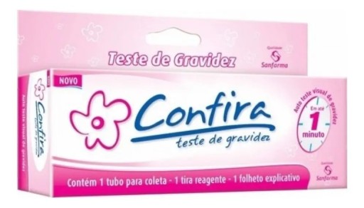 Teste de Gravidez Confira Tira Autoteste - Resultado em 1 Minuto