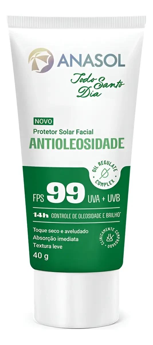 Protetor Solar Facial Anasol Antioleosidade FPS 99 40g
