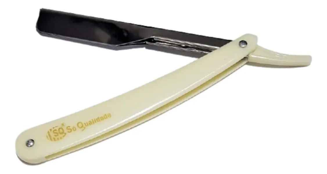 Navalhete Profissional SQ Barbeiro Aço Inox Lâmina Duplo Fio