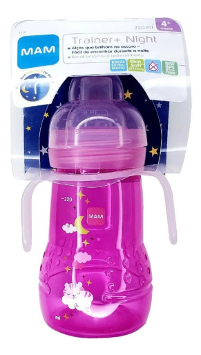 Copo de Treinamento Mam Night Rosa Transição 220ml Full