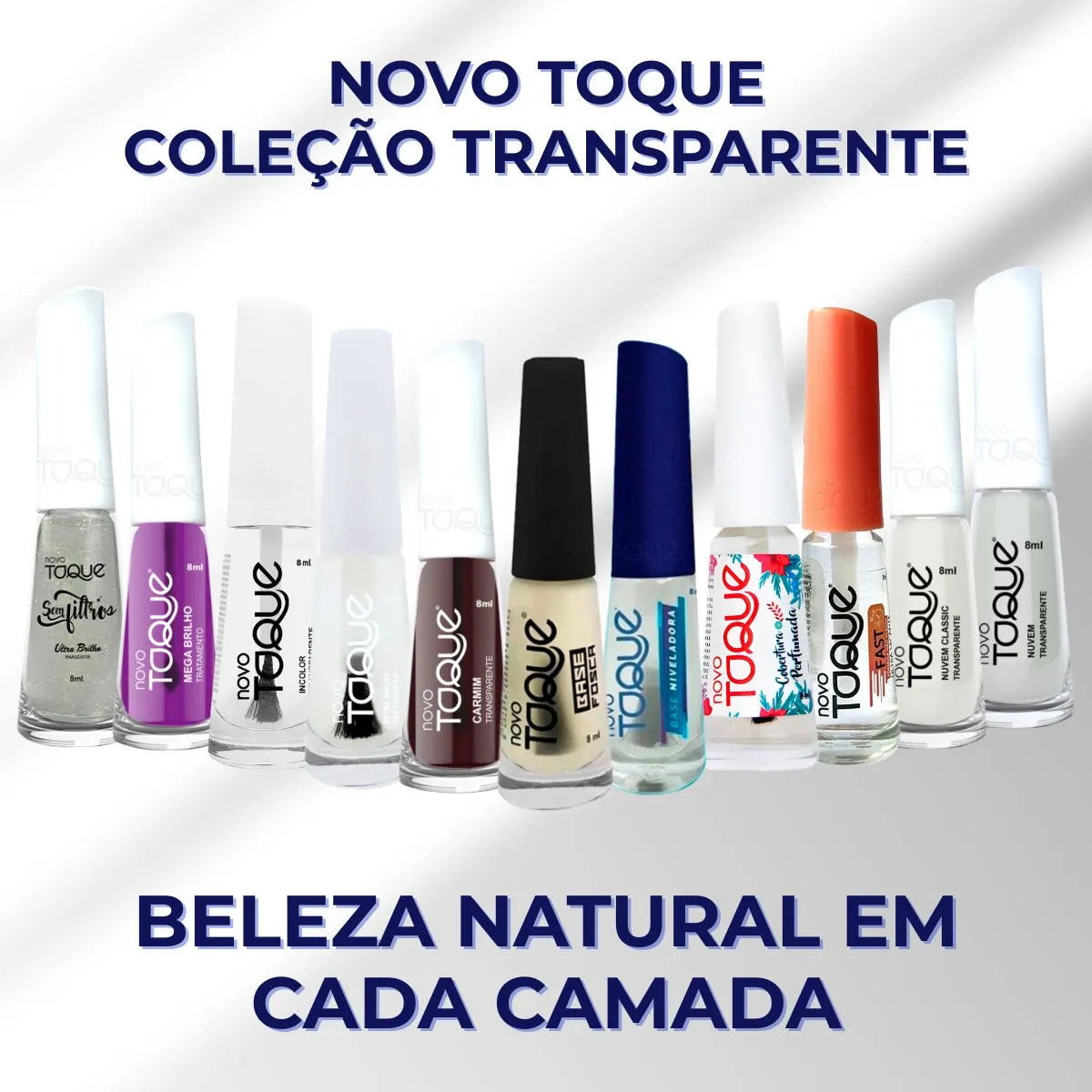 Esmalte Acabamento Transparente 8 mL Toque - Opções Cobertura Perfumada