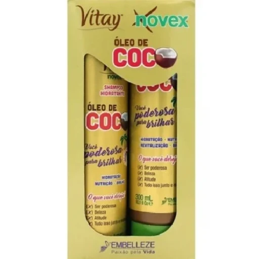 Kit Vitay Novex Óleo de Coco Shampoo com 300mL + Condicionador com 300mL