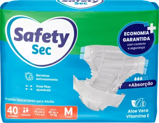 Fralda Geriátrica Safety Mega CCM M 40 Unidades