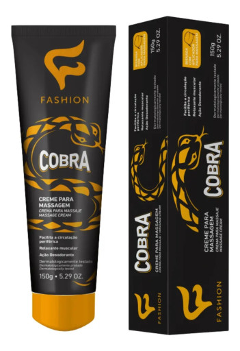 Creme Relaxante para Massagem Cobra 150 g - Fashion