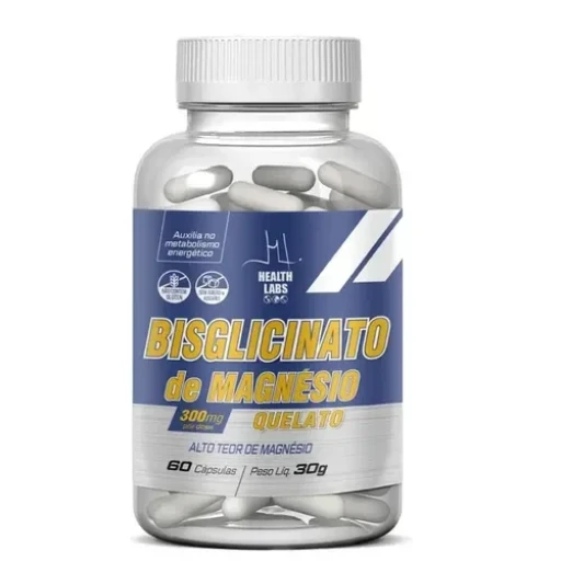 Magnésio Quelato 300mg 60 Cápsulas Health Labs