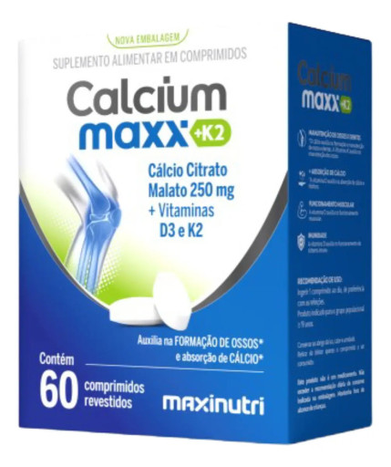 Calcium Maxx K2 - Maxinutri - 60 Comprimidos Sem sabor