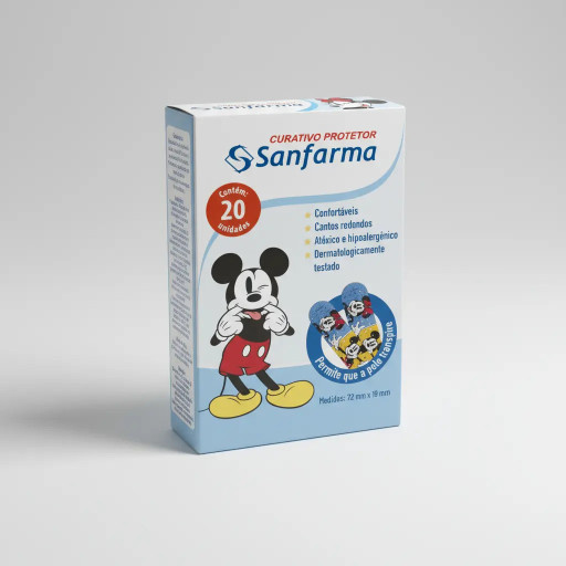 Curativo Band-aid Sanfarma Disney Mickey & Minnie 20 Unidades
