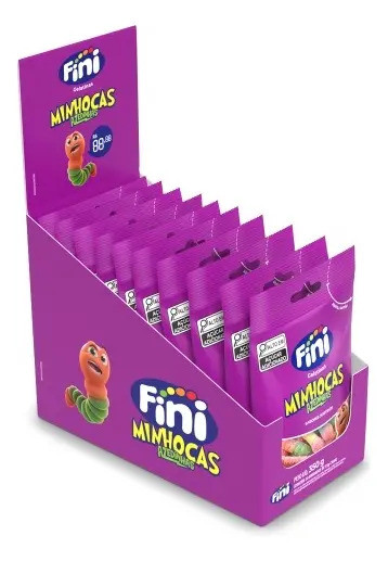Imagens - Bala de Gelatina Fini Minhocas Cítricas Sortido 35 g 10 Unidades