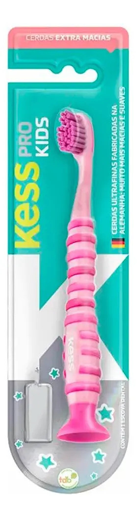 Escova Dental Kess Pro Kids Com Ventosa - Extra Macia