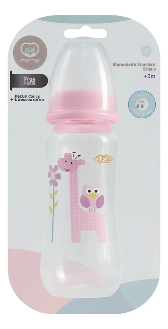 Mamadeira Standard Anticólica Girafa Rosa 240ml