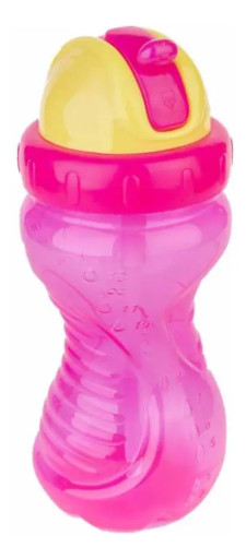 Garrafinha Bebê Passear 385ml Canudo Retrátil Sem Vazamento Cor Rosa-chiclete Rosa