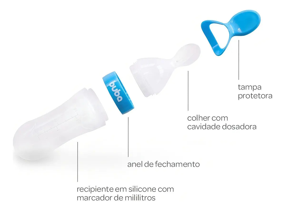 Colher Dosadora Buba - Oferecer Papinha E Leite Materno Cor Azul