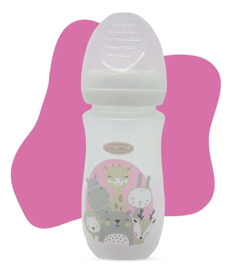 Mamadeira Active Bebê Amamentação 300ml Menino Menina Cor Rosa