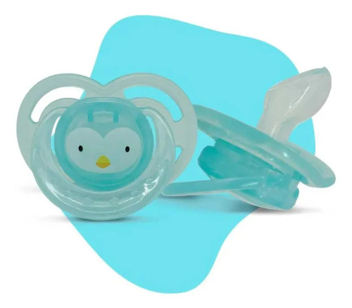 Chupeta Super Ventilada Bico Ortodôntico Tam 1 Estampada Azul
