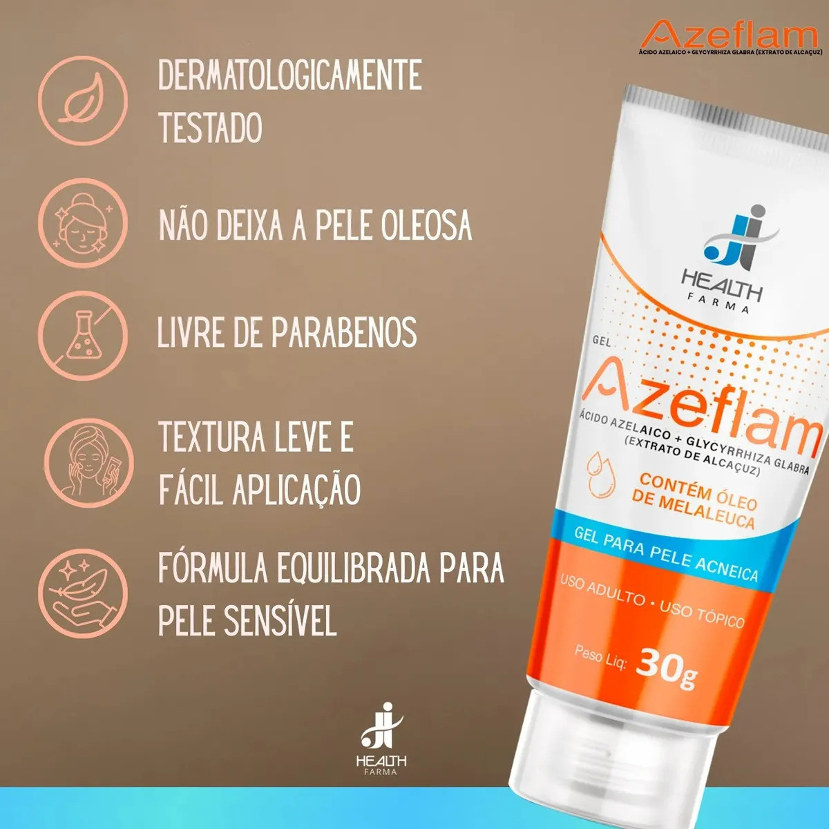 Azeflam Gel 30g - Para Manchas De Acnes Acneica