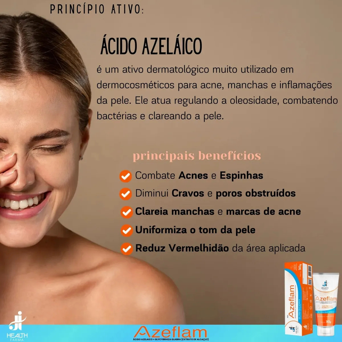 Azeflam Gel 30g - Para Manchas De Acnes Acneica