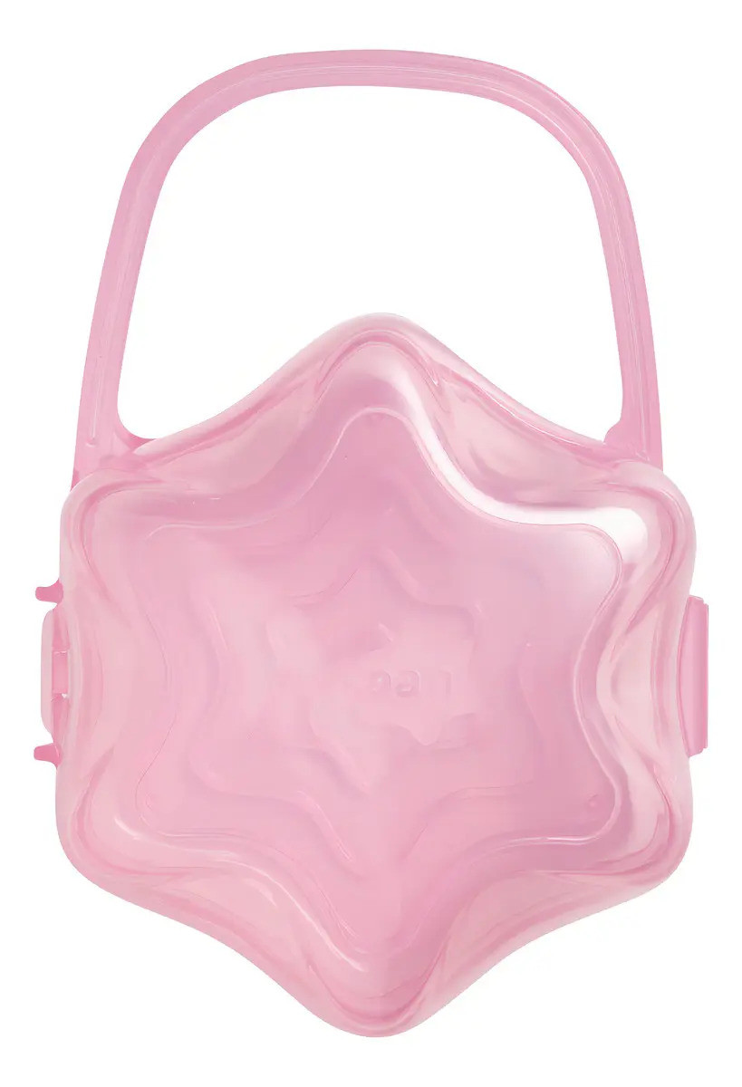 Porta-Chupeta Neon Neopan Rosa Para Bebês de 0 a 6 Meses